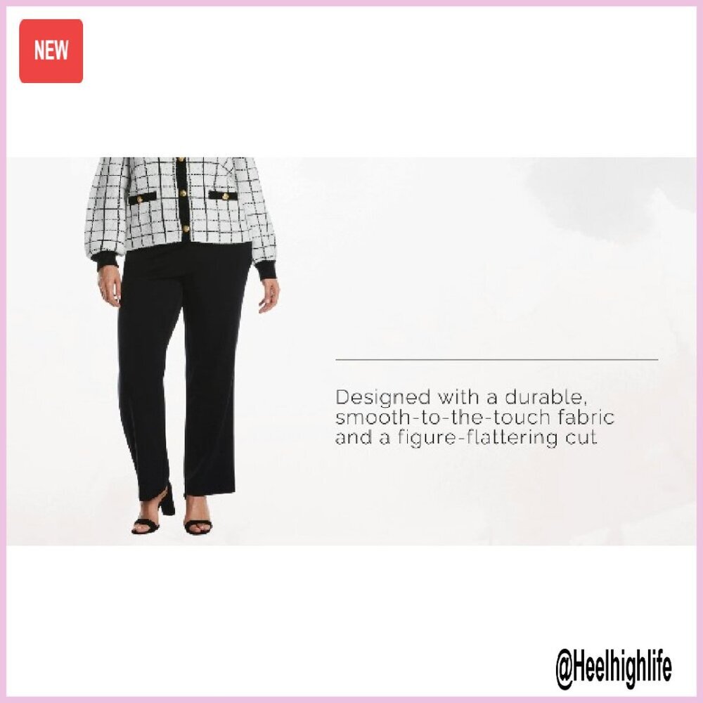 Plus Size Gabardine Bootcut Dress Pants Curvy Fit Stretch - Picture 4 of 4